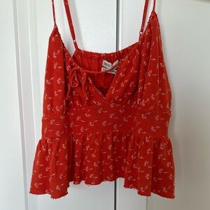 Urban Outfitters Red/orange Babydoll Top